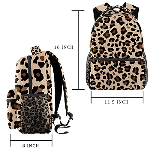 Sac à dos pour garçons et filles avec poches latérales léopard - 2