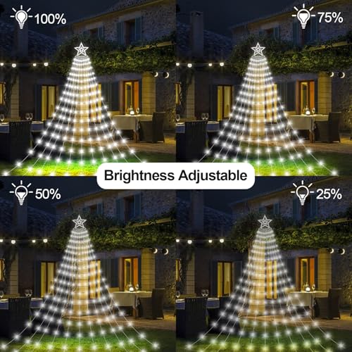 Luces decorativas de estrella navideña LED 23ft 818 luces miniatura 6