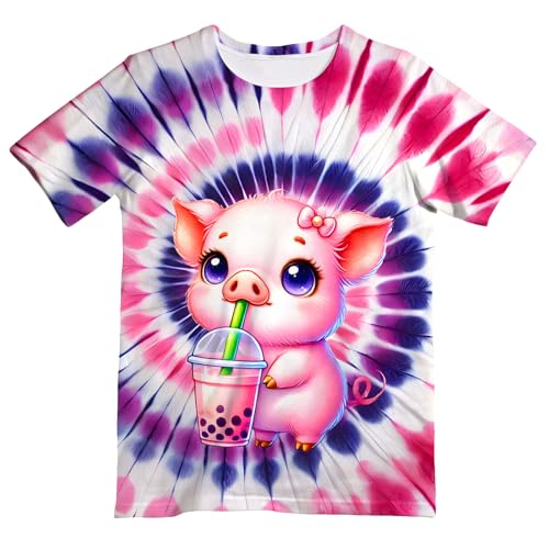 Image of Kids Neon Tie Dye Shirt for Boys Girls Tie-Dye T-Shirt Hippes Tshirt Senior Children Tee Size 6-16 Years Age