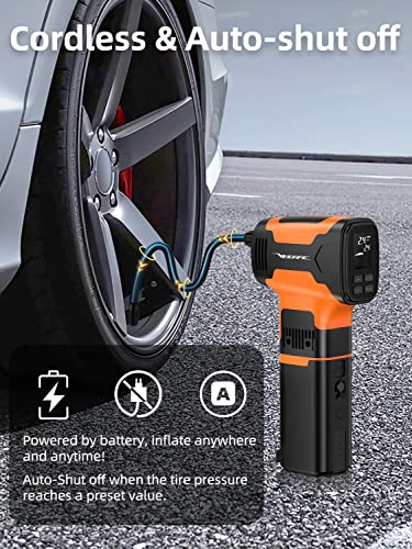 Cordless Car Tire Inflator 160PSI, Portable Air Compressor and Compressed Air Duster 3 in 1, Digital Air Pump for Car Bike Motorcycle Scooter Balls Tire other Inflatables, with 7500mAh Battery - Thumbnail 3
