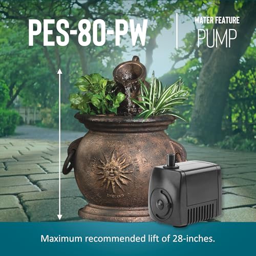 Image of Little Giant PES-80-PW 115-Volt, 77 GPH Magnetic Drive Fountain Pump with 6-Ft. Cord, Black, 566714