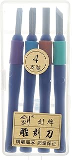 10027 Set Wood Carving 4 Peaces With Hand Silicon, Blue