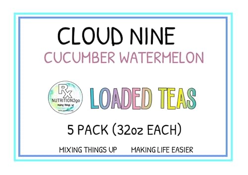 RxNutrition 2go Loaded Energy Tea (5 pack bulk, Cloud Nine)