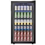 Icyglee Beverage Refrigerator Cooler, 126 Can Mini Fridge with Glass Door for Wine, Soda...