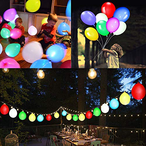 30 Pack Led Balloons 10 Colors Light Up Balloons Flashing Party Night Lights Lasts 12-24 Hours For Glow In The Dark Parties Birthday Wedding Decorations Halloween Christmas Festival Club Bar Concert #TOP4