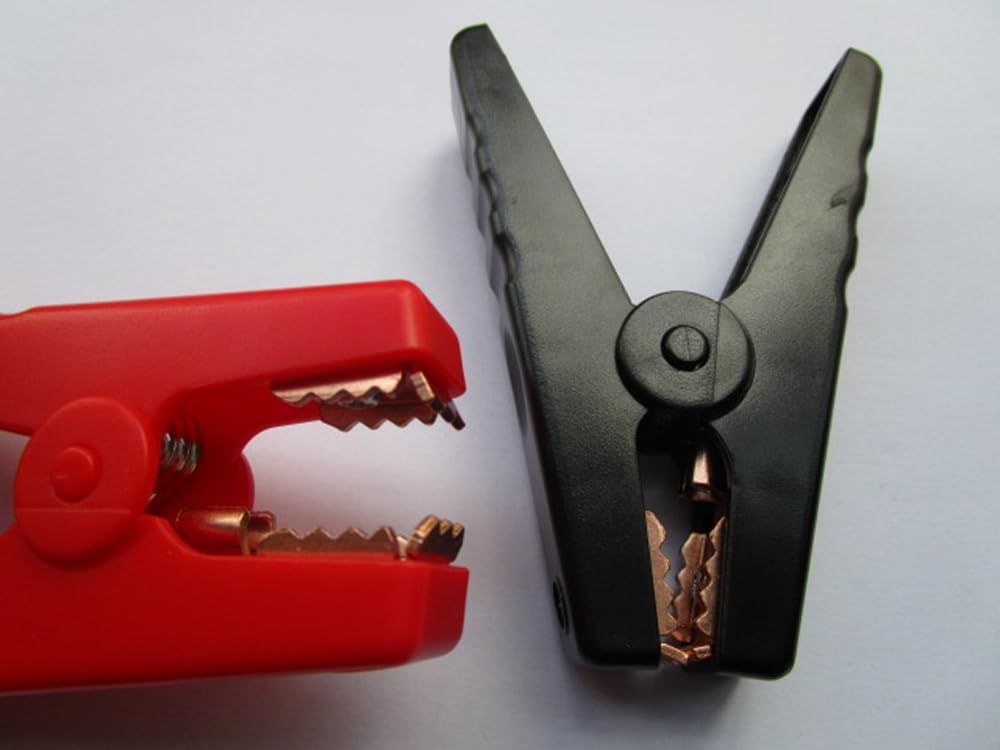 Wiring Connecting Terminals - 6 Pair (12 pcs) Battery Clip Insulated Clamp 95mm 10A Red and Black ML