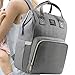 Baby Diaper Bag Large Capacity Mommy Backpack Baby Nappy Tote Bags Multi-Function Travelling Backpack for Mom Travellers Nurses Students (Dark Grey)