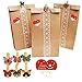 Miya, 12 confezioni regalo fai da te in stile vintage, sacchetti regalo da riempire, sacchetti di carta kraft e farfalle, mollette di legno e adesivi a forma di cuore e nastro adesivo in pizzo vintage
