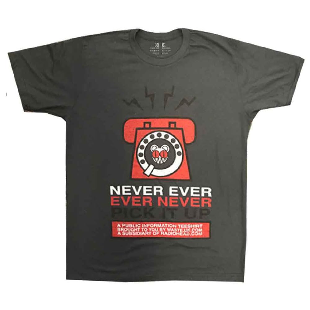 Rock Off officially licensed products Radiohead Never Pick It Up T Shirt M Charcoal
