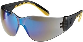 Caterpillar Cat Track Safety Glasses, Blue Mirror Polycarbonate Lens CSA-TRACK-105-AS