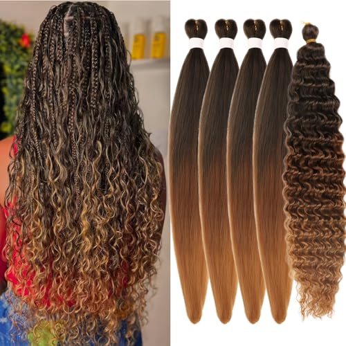 Ombre 1B/30/27 Braiding Hair Pre stretched Brown...