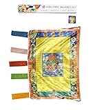 Mudra Crafts Tibetan Prayer Flags Vertical Banner - Nepalese Prayer Flags - Green Tara Prayer Flag Banner
