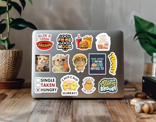 Image of Foodie Vinyl Sticker Pack, Multicolor, Waterproof, 50+ Stickers for Laptop, Journal, Guitar, Mobile Phone