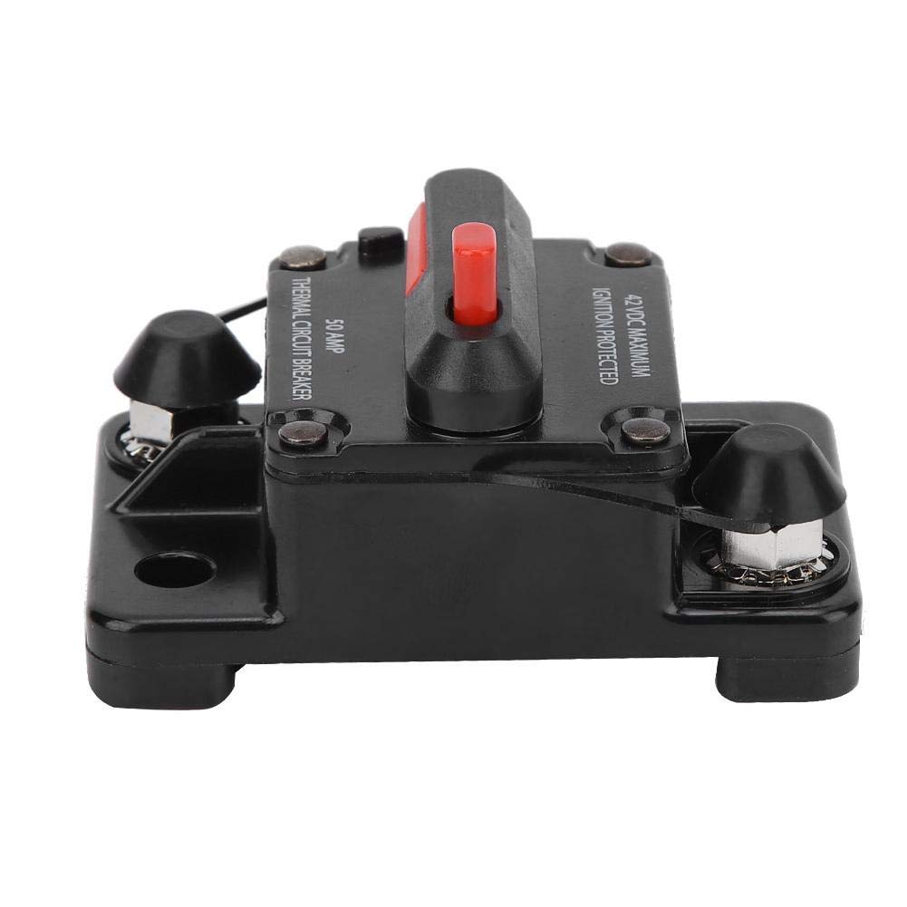 Portafusibili Con Interruttore Automatico Ripristinabile 50A – 12V, Interruttore Automatico In Linea Per Auto, Barche E Audio, Sostituto Dei Fusibili AGU