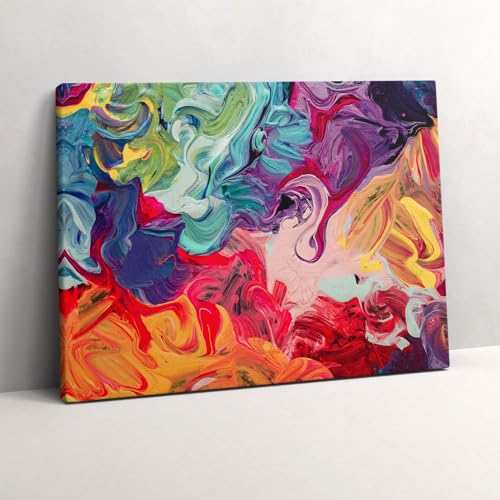 Tableau photo sur toile abstraction colorée Wallfluent pour illuminer le mur de votre salon