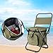 Csatai Pieghevole Sedia da Campeggio Sgabello Zaino con Borsa Picnic Isolato di Raffreddamento, Portatile Escursionismo Seggiolone da Tavolo per Outdoor Pesca al Coperto Viaggio Beach (A-Army green)
