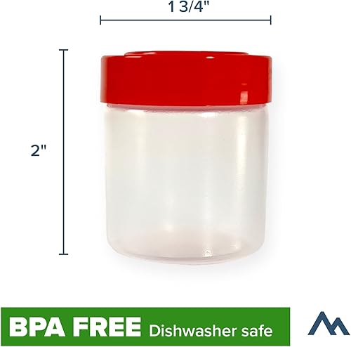 Miniatura 2 de Pinnacle Mercantile Paquete de 9 frascos de especias de plástico de 1 onza con tamiz y tapa