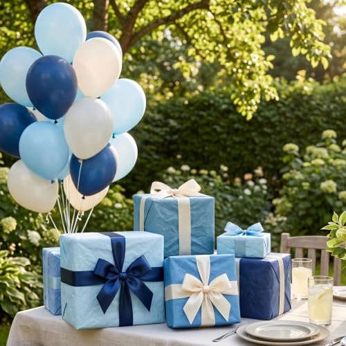 Image of BEISHIDA 90 Sheets Dusty Blue Series Tissue Paper Bulk for Gift Wrapping