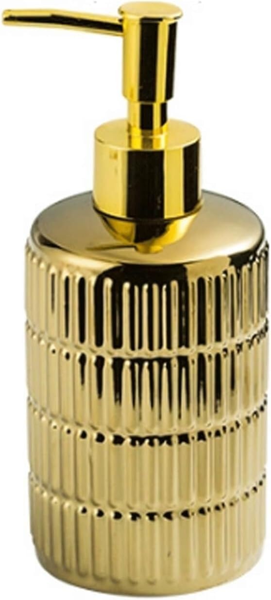 KUAYEOCF Soap bottle， Gold and silver household soap dispenser with large capacity(Gold)