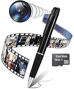 TECHNOVIEW Pen 1080p Camera Full HD, Free 16GB SD Card, C Type OTG Cable Included, Loop Recording Audio and Video Recorder, Wireless Portable Pen Security Cam with Ultra HD Lens