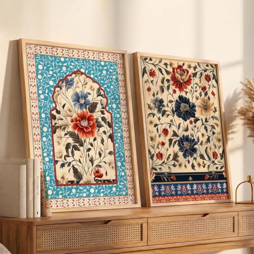 Image of Kotart Indian Art Traditional Floral Paintings for Living Room | Painting for Wall Decoration| Framed Wall Painting for Home Room Bedroom Office Wall Decor| Wall Poster With frames (Art 3, (10x13 inch), Framed)