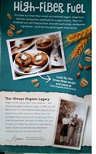 Nature's Path Organic Smart Bran Cereal, 10.6 Ounce, Non-GMO, 17g Fiber, 4g Protein