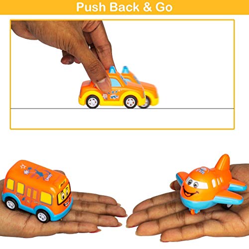 Image of MiniExplorer Unbreakable Pull Back Vehicles| Push and Go Crawling Toy for Kids & Children, Power Friction Cars for 3+ Years Old Boys|Girls - Set of 7,Multicolor