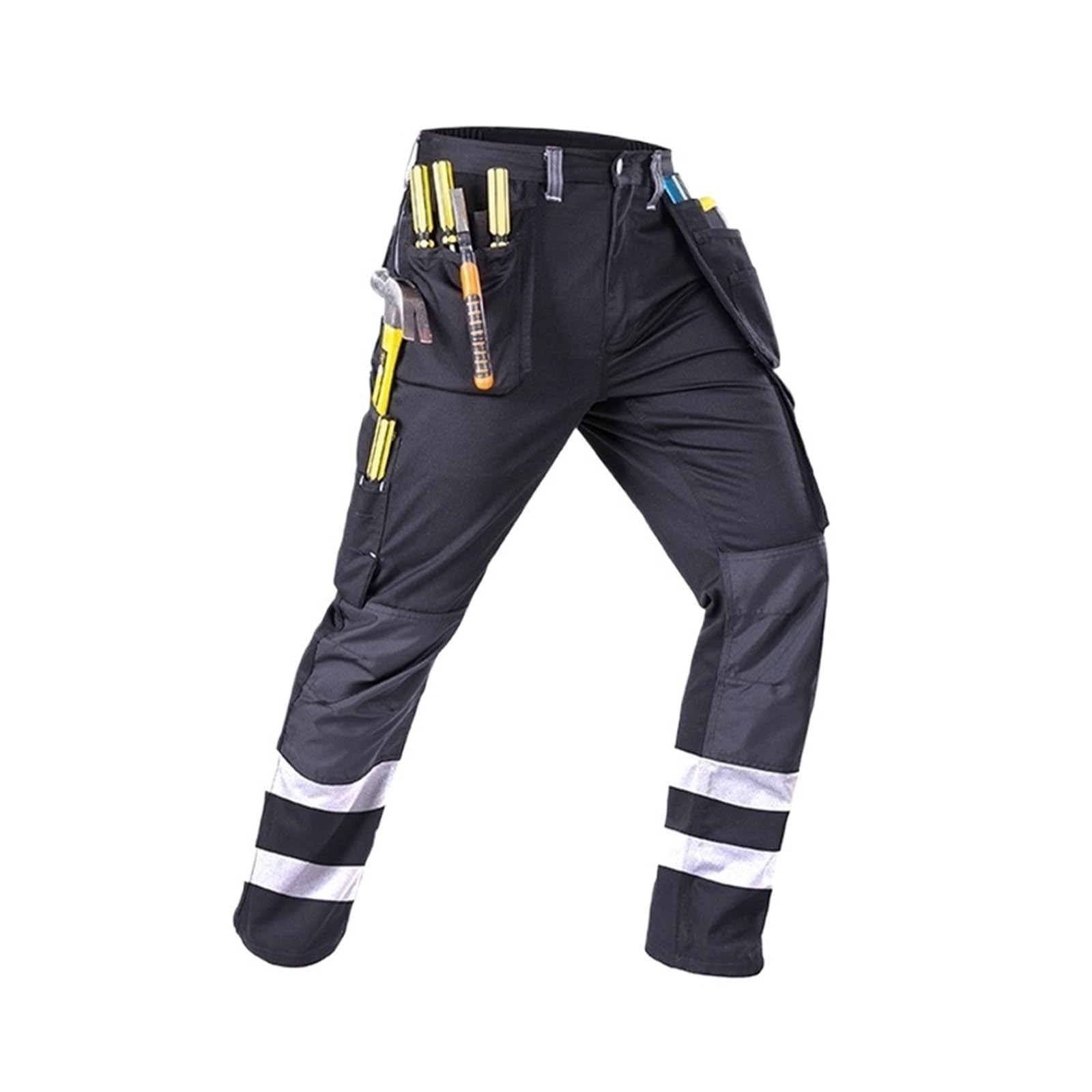 Arbeitshosen Arbeitshose mit Reflektoren und mehreren Taschen Herren Cargohose Bauarbeiten