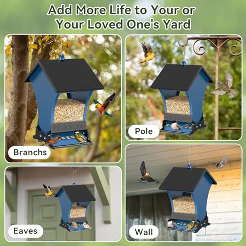 image for Wildpark Squirrel Proof Bird Feeders for Outdoors, 5LB Metal Hanging F