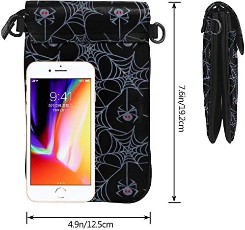 Spider Web Women Soft PU Leather Cellphone Purse Wallet Handbag Small Crossbody Shoulder Bag
