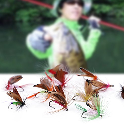 VGEBY Angelhaken für Fliegenfischen, Schmetterlings-Stil, 12-teiliges Set Ködervorräte – Bild 8