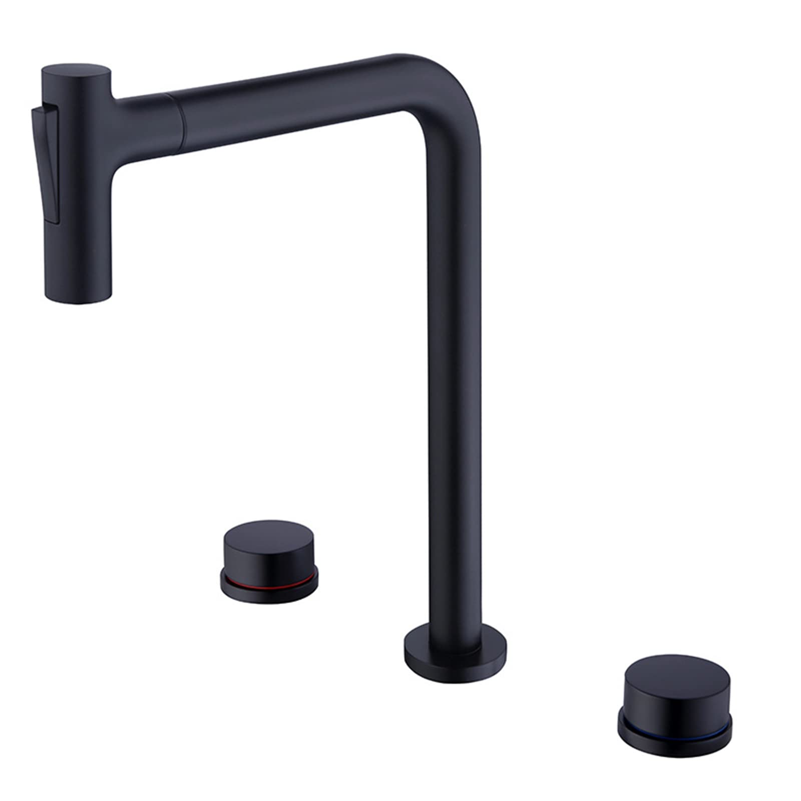 Mitigeur de lavabo extractible noir grand format eau chaude et froide