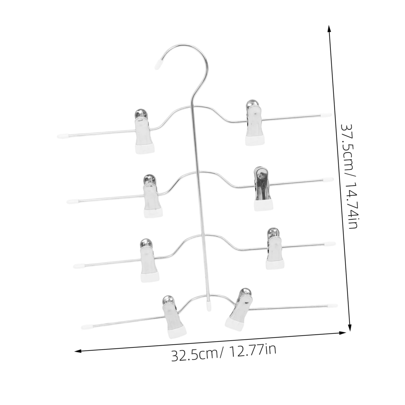 Pack Hosenbügel mit Clips, 4-stufig, Weiß aus Manganstahl