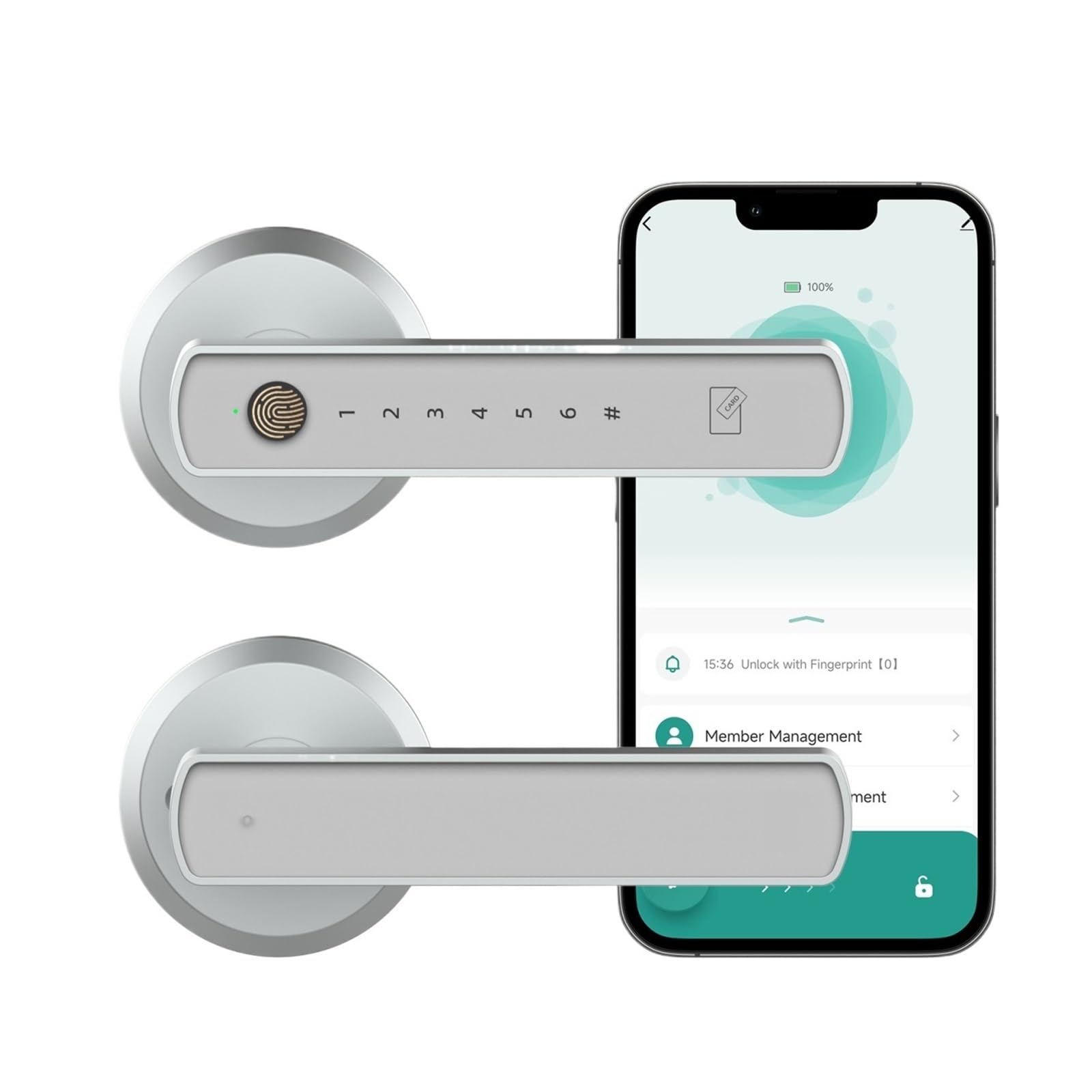 DIGNIFE Smart Door Lock, Fingerprint Keypad Deadbolt Lock Keyless Entry Electronic Lock Card Passcode Control
