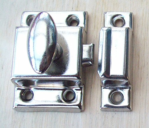 Ironmongery World Chrome Plated Small 45Mm Cupboard Door Thumb Turn Catch Latch Lock In 2 Finishes