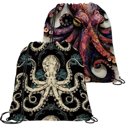 Sac à cordon vintage pieuvre étanche pour résoudre vos soucis de gym