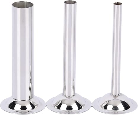 3-tlg. Edelstahl Wurstfülltrichter Set – Für Fleischwolf Größe 5, Mit 12/19/32 Mm Aufsätzen