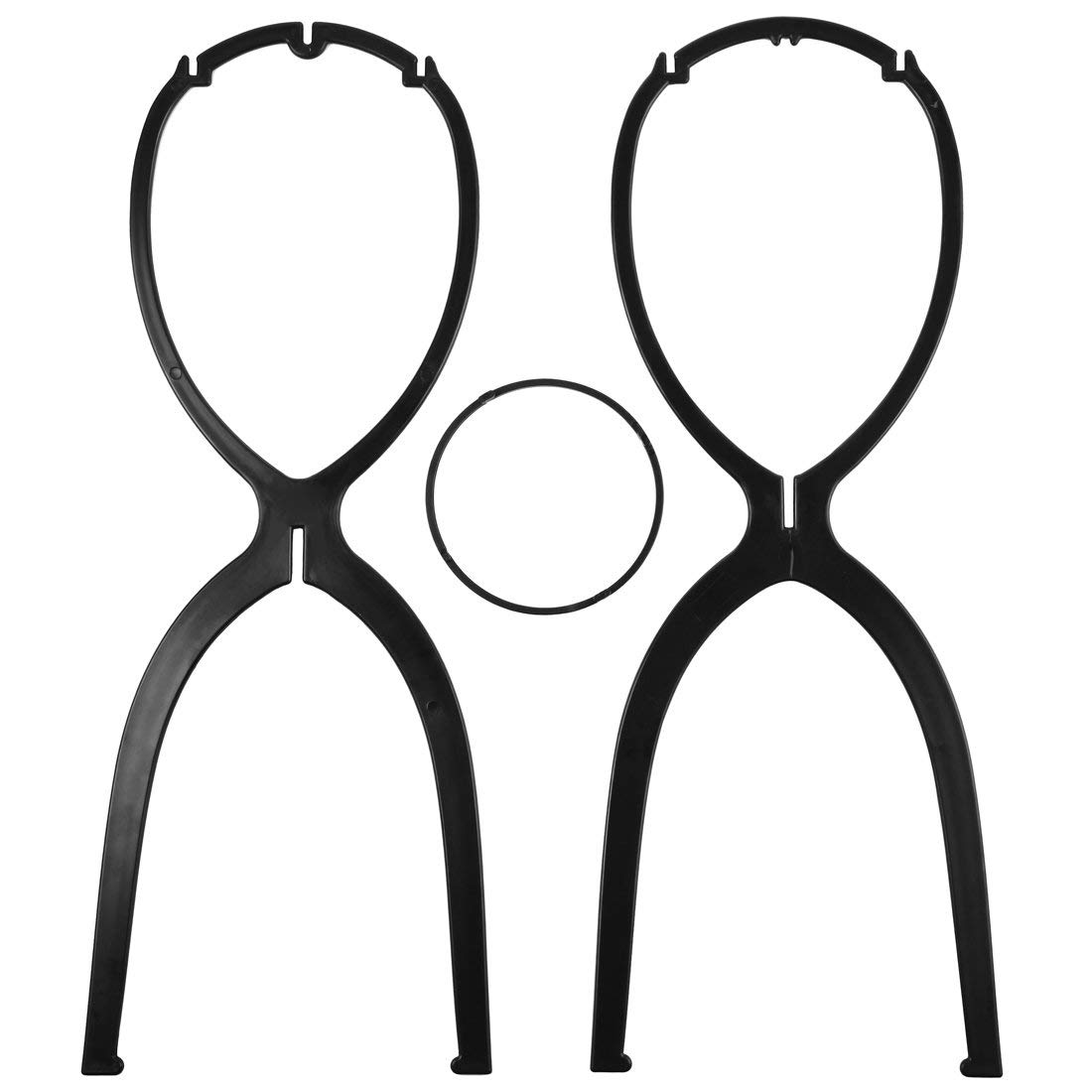 Dreamlover Supporto per Parrucca di Plastica, Porta Parrucca per Donna, 3 Pezzi