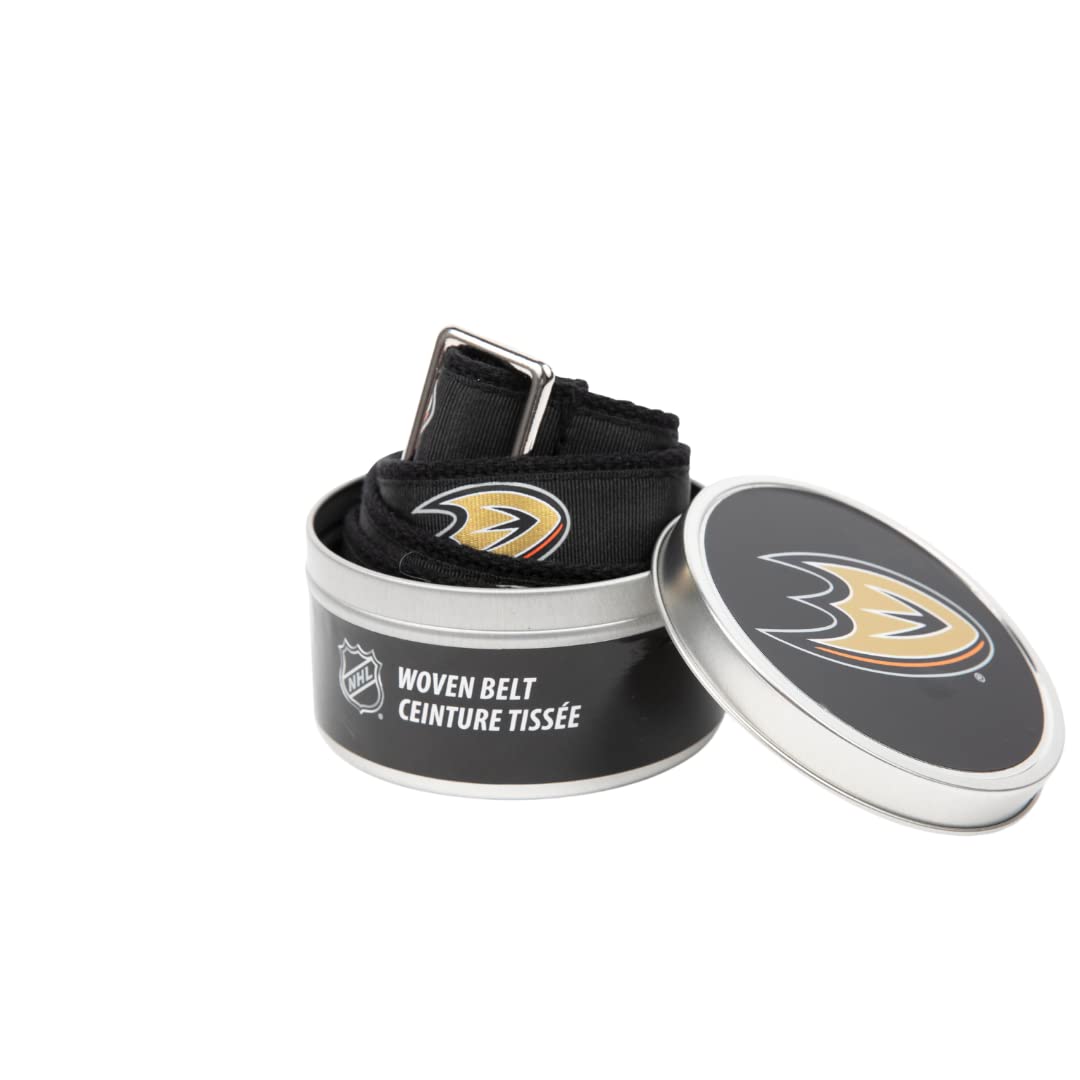 GELLS Anaheim Ducks NHL Hockey Belt Officially Licensed With Nickel Finished Brass Buckle And Logo Tin For Youth