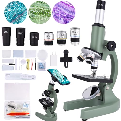 OOZSTAR Kids Microscope 40X-2000X with LED and Accessories