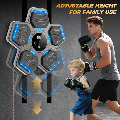 Image of LOLBOX 2026 Music Boxing Machine for Adults and Kids, Smart Bluetooth Boxing Training Equipment with Gloves Wall Mounted, Workout Punching Machine for Home,Office and Gym