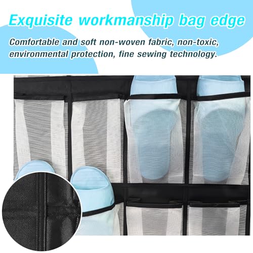 JIANGLAI Hanging Shoe Storage Organiser, 24 Mesh Large Pockets, Shoe Storage Over the Door with Hanger - Image 3