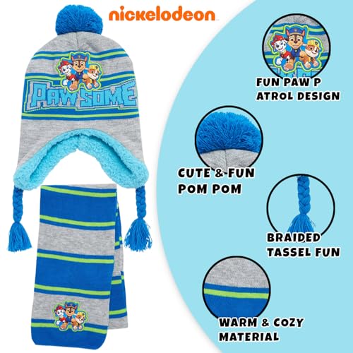 Image of Nickelodeon Boys' Paw Patrol Winter Hat Set - 3 Piece Beanie, Gloves or Mittens, and Scarf (2-7)