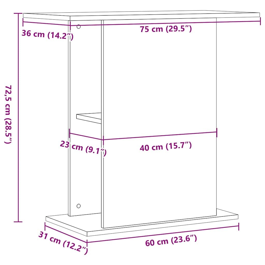 Soporte para acuario, material de madera negra, 75 x 36 x 72,5 cm, armario inferior estable con almacenamiento, estantería y cajón para acuario, terrario, accesorios para peces, ahorra