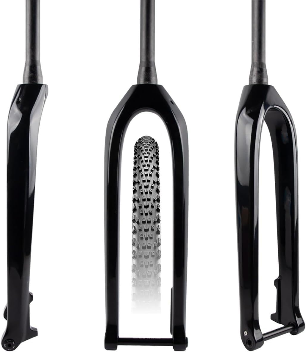 WIQUYBML 27.5/29IN Carbon Fiber Rigid Fork Mountain Bike 15x110mm Boost Thru Axle Disc Brake 1-1/2'' Steerer Tube Front Forks 27.5in-A
