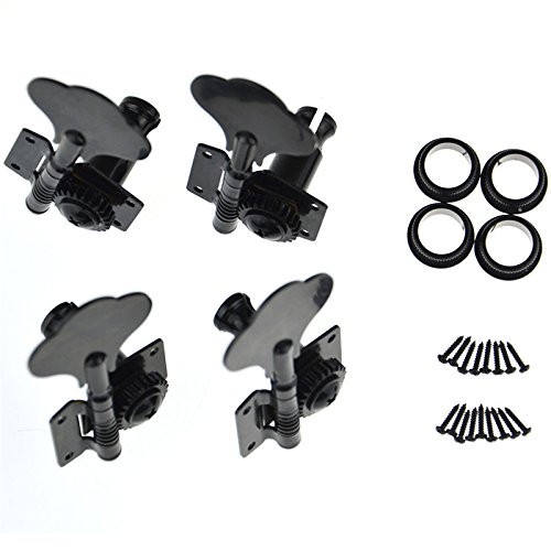 4R Bass Guitar Tuning Pegs Bass Vintage Opened Machine Heads Black