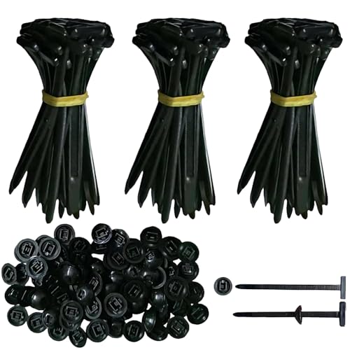 MXZWOC 150 Stück Nylon-Universal-Kabelbinder-Schnalle–Hochbelastbarer selbstsichernder Kabelbinderhalter,vielseitiges Kunststoff-Kabelbinder-Werkzeug,ür die tägliche Autoreparatur