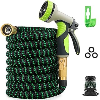 Zalotte Expandable Garden Hose with 9 Function Nozzle, Leakproof Lightweight Expanding Garden Water