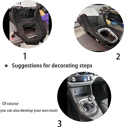 Image of Y.A. LOTUS Microfiber Fabric Self-Adhesive Suede Look, Stretch Film Fabric Perfect for car Interior Decorate -7.87in x 59in, Black.