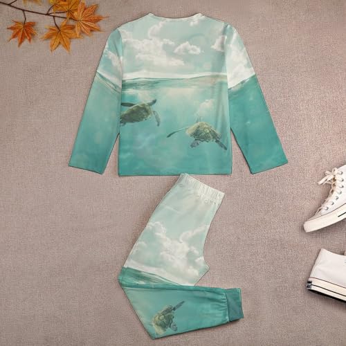 Sea TurtlesBoys Casual Comfort Pajamas, Long Sleeve Pajama Set160CM4